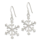 Sterling Silver Snowflake Dangle Earrings with Winter-Inspired Design for Women