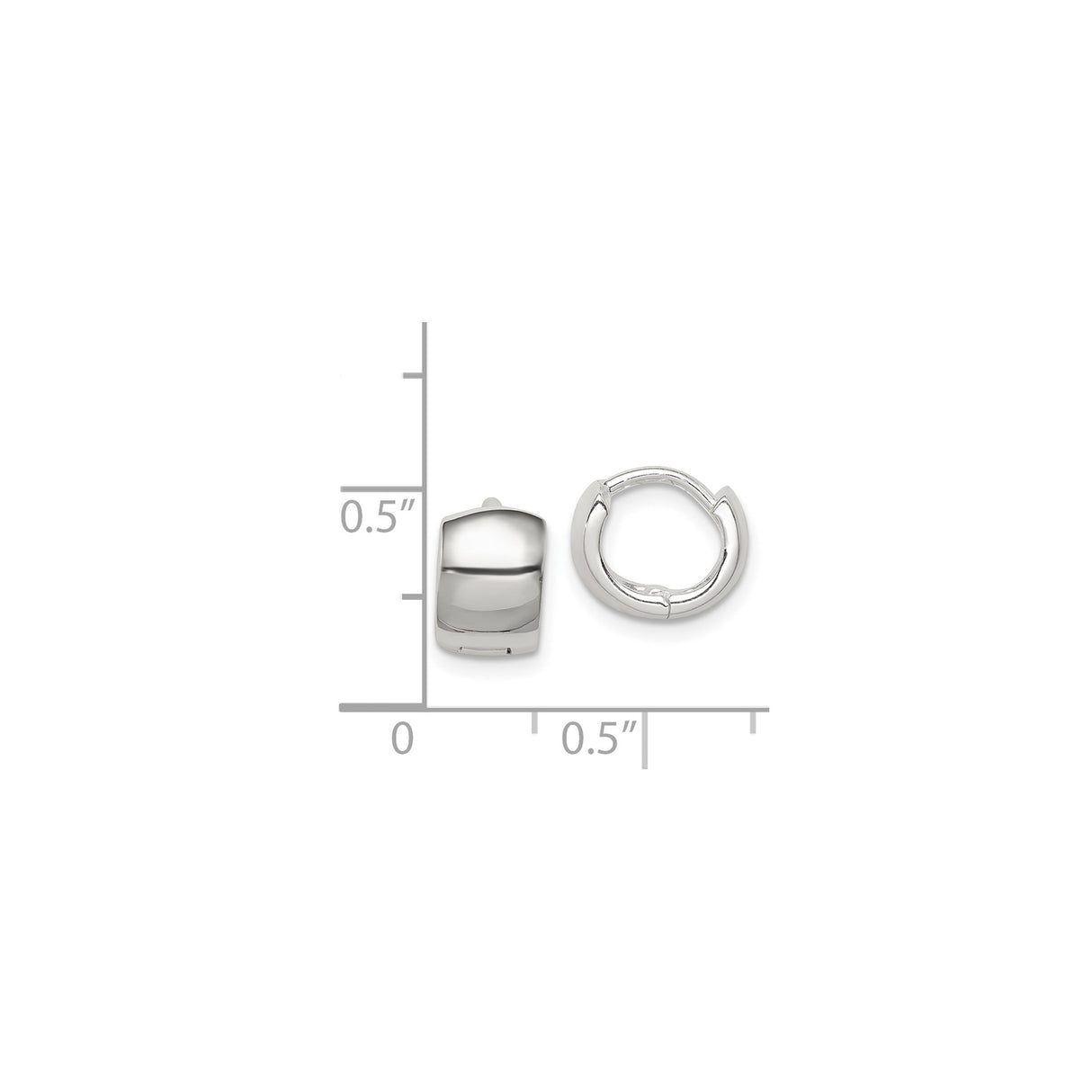 Sterling Silver Huggie Earrings, Polished Small Hoop Design, Minimalist Unisex Style