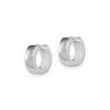Sterling Silver Hoop Earrings, Polished Huggie Clasp, Minimalist Unisex Design