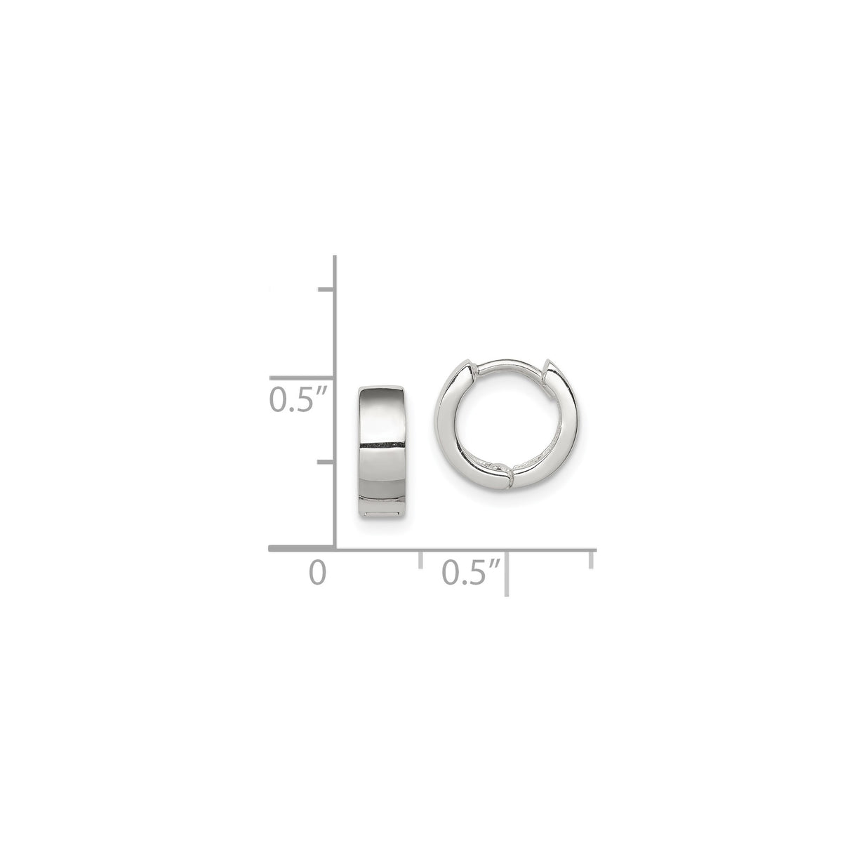 Sterling Silver Hoop Earrings, Polished Huggie Clasp, Minimalist Unisex Design