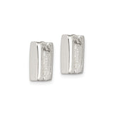 Sterling Silver Square Hoop Earrings, Polished Minimalist Geometric Design for Women