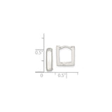 Sterling Silver Square Hoop Earrings, Polished Minimalist Geometric Design for Women