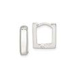 Sterling Silver Square Hoop Earrings, Polished Minimalist Geometric Design for Women