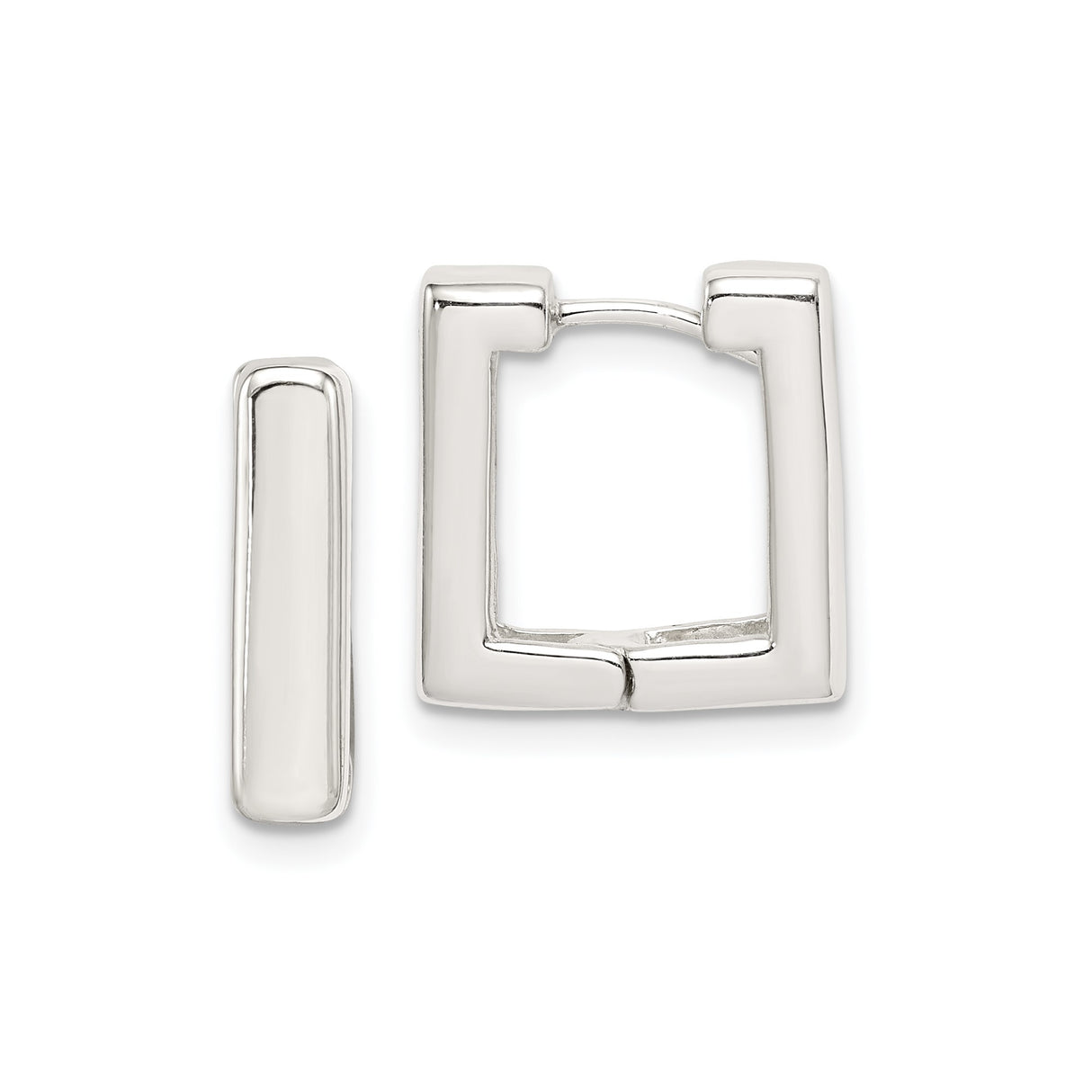 Sterling Silver Square Hoop Earrings, Modern Geometric Minimalist Design for Women and Men
