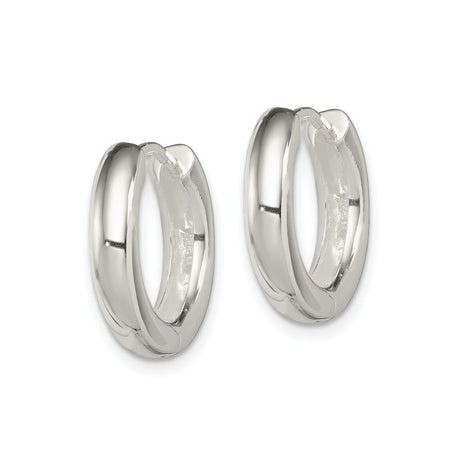 Sterling Silver Hoop Earrings, Smooth Polished Finish, Unisex Minimalist Jewelry