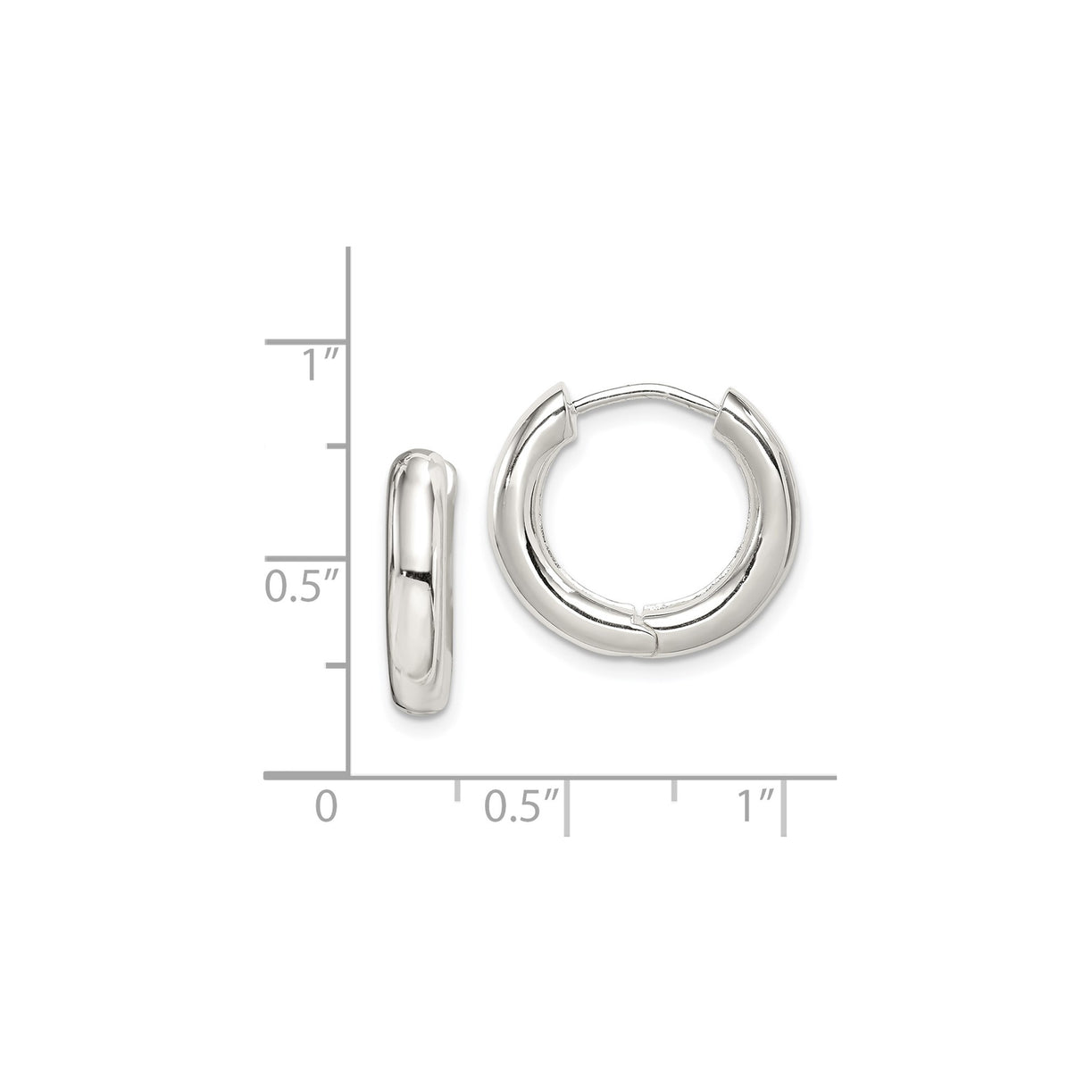 Sterling Silver Hoop Earrings, Smooth Polished Finish, Unisex Minimalist Jewelry