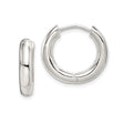 Sterling Silver Hoop Earrings, Smooth Polished Finish, Unisex Minimalist Jewelry