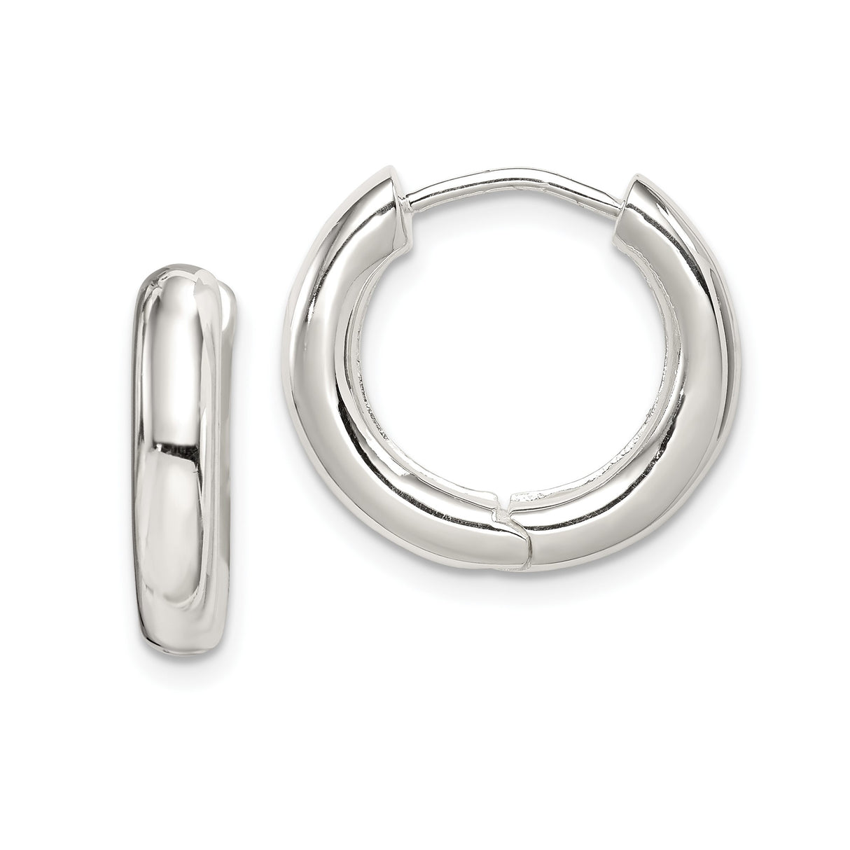 Sterling Silver Hoop Earrings, Smooth Polished Finish, Unisex Minimalist Jewelry