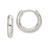 Sterling Silver Hoop Earrings, Smooth Polished Finish, Unisex Minimalist Jewelry