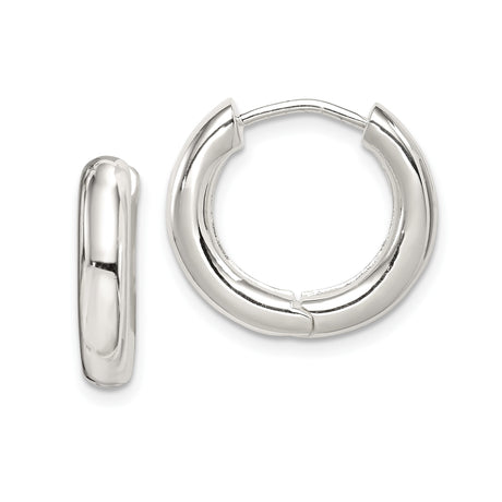 Sterling Silver Hoop Earrings, Smooth Polished Finish, Unisex Minimalist Jewelry
