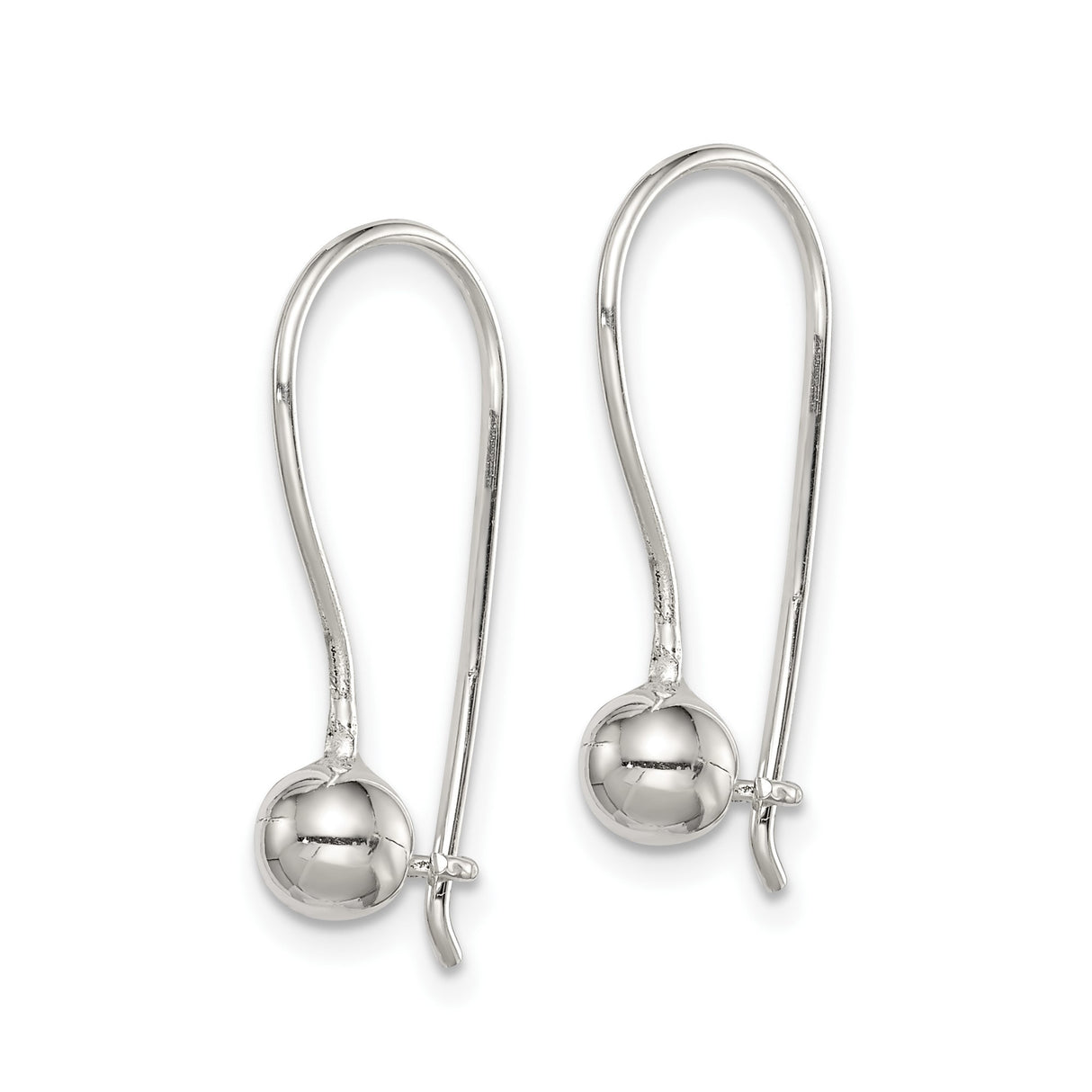 Sterling Silver French Wire Earring Hooks with Polished Ball Accents for DIY Jewelry Making