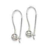 Sterling Silver French Wire Earring Hooks with Polished Ball Accents for DIY Jewelry Making