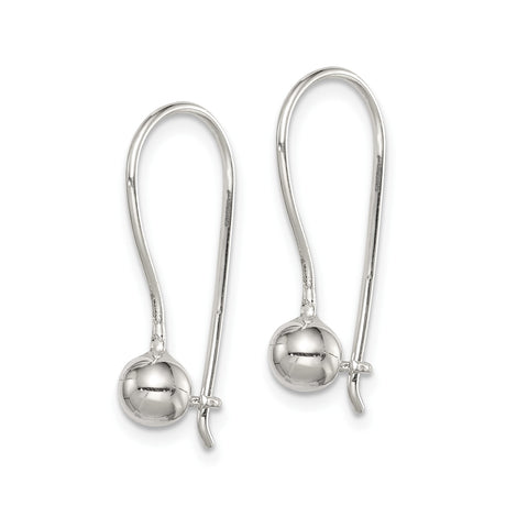 Sterling Silver French Wire Earring Hooks with Polished Ball Accents for DIY Jewelry Making