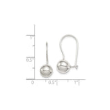 Sterling Silver Drop Earrings with Polished Round Ball Dangles, Lightweight Modern Design