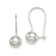 Sterling Silver Drop Earrings with Polished Round Ball Dangles, Lightweight Modern Design