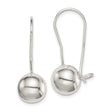 Sterling Silver Drop Earrings with 10mm Polished Dome Ball, French Hook Design for Women