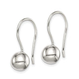 Sterling Silver Drop Earrings with 8mm Smooth Ball Dangles, Minimalist Modern Style