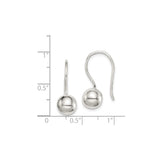 Sterling Silver Drop Earrings with 8mm Smooth Ball Dangles, Minimalist Modern Style