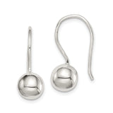 Sterling Silver Drop Earrings with 8mm Smooth Ball Dangles, Minimalist Modern Style