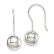 Sterling Silver Drop Earrings with Polished Domed Disc Design, Modern Minimalist Dangle Style