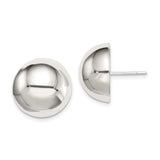 Sterling Silver Half-Dome Stud Earrings, Polished Button Design, Minimalist Style for Women