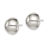 Sterling Silver Dome Stud Earrings, Smooth Polished Half-Sphere Design, Minimalist Round Style