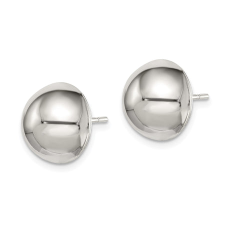 Sterling Silver Dome Stud Earrings, Smooth Polished Half-Sphere Design, Minimalist Round Style