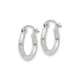 Sterling Silver Hoop Earrings, Hammered Texture with High Polish Finish, Lightweight Classic Design