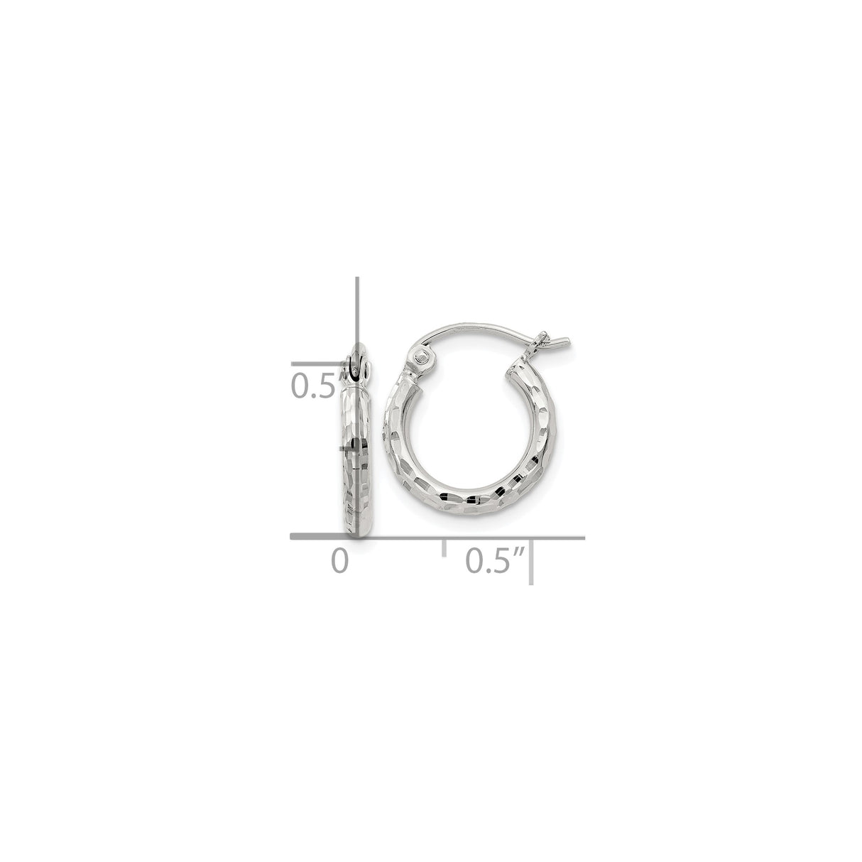 Sterling Silver Hoop Earrings, Hammered Texture with High Polish Finish, Lightweight Classic Design