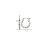 Sterling Silver Hoop Earrings, Hammered Texture with High Polish Finish, Lightweight Classic Design