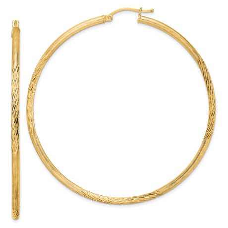 Sterling Silver Twisted Hoop Earrings, Large Round Textured Hoops with Satin Finish