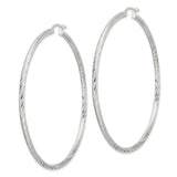 Sterling Silver Hoop Earrings, Twisted Textured Round Design, Lightweight Modern Style for Women