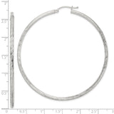 Sterling Silver Hoop Earrings, Twisted Textured Round Design, Lightweight Modern Style for Women