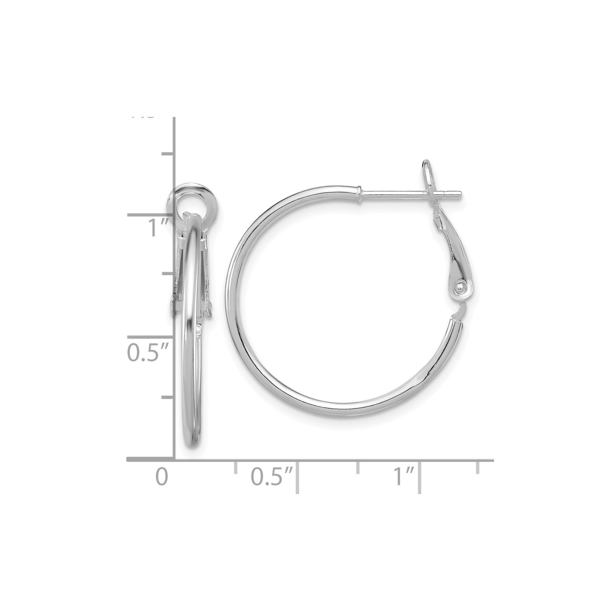 Sterling Silver Hoop Earrings, Sleek Omega Back, Polished Minimalist Design for Women