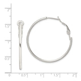 Sterling Silver Hoop Earrings, Lightweight Medium Round Design with High Polish Finish