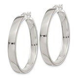 Sterling Silver Hoop Earrings, Classic Round Tube Design with Polished Finish, Medium Size
