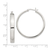 Sterling Silver Hoop Earrings, Classic Round Tube Design with Polished Finish, Medium Size
