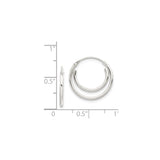 Sterling Silver Double Hoop Earrings, Minimalist Layered Design with Polished Finish