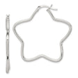 Sterling Silver Star Shaped Hoop Earrings, Modern Geometric Tube Hoops for Women