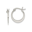 Sterling Silver Hoop Earrings, Smooth Polished Finish, Flat Minimalist Design for Women