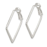 Sterling Silver Square Hoop Earrings, Geometric Minimalist Design with High Polish Finish