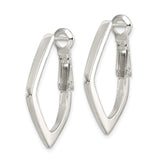 Sterling Silver Hoop Earrings, Modern V Shape Geometric Design, Lightweight Minimalist Style