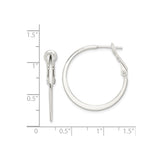 Sterling Silver Hoop Earrings, Slim Round Polished Hoops with Hinged Clasp, Minimalist Style