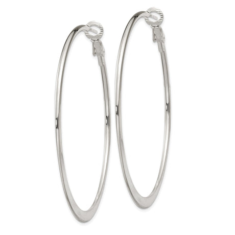 Sterling Silver Hoop Earrings, Classic Round Design with Polished Finish, Minimalist Sleek Style