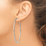 Sterling Silver Hoop Earrings, Classic Round Design with Polished Finish, Minimalist Sleek Style
