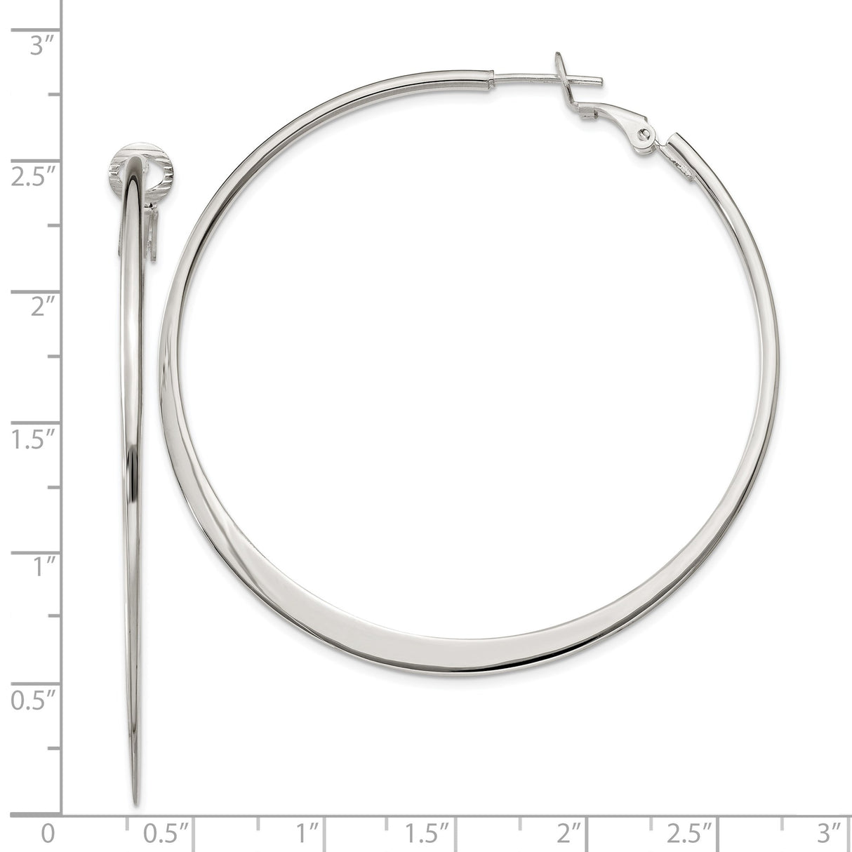 Sterling Silver Hoop Earrings, Classic Round Design with Polished Finish, Minimalist Sleek Style