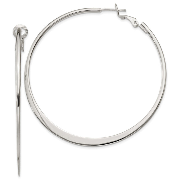 Sterling Silver Hoop Earrings, Classic Round Design with Polished Finish, Minimalist Sleek Style