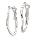 Sterling Silver Twisted Hoop Earrings, Lightweight Polished Modern Style for Women