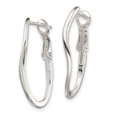 Sterling Silver Twisted Hoop Earrings, Lightweight Polished Modern Style for Women