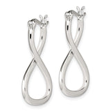 Sterling Silver Twisted Infinity Hoop Earrings with Crossover Oval Design for Women